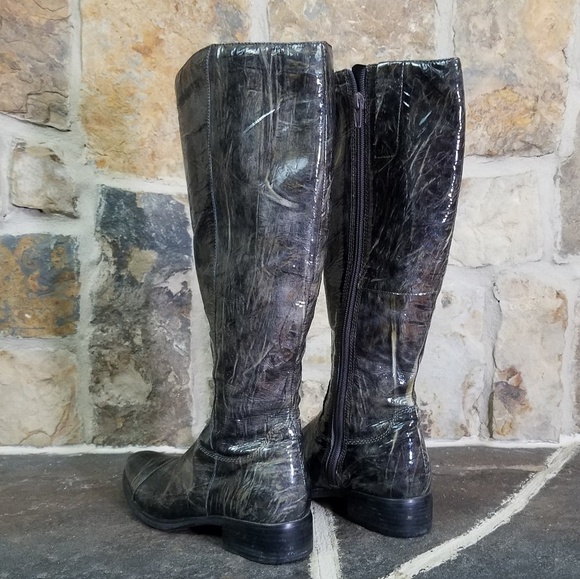 ECCO 36 Marbled Green Riding Boots - Picture 3 of 7